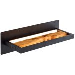 Brilliant Chaumont Luz De Pared Aluminium Metal Madera Negro 8W 930lm - 830 Luz Cálida