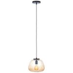 Brilliant Kaizen Colgante De Luz Vidrio Colgante De Luz Metal Negro Beige | 250mm - Apta para 1x E27