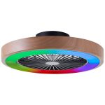 Brilliant Slimline Ventilador De Techo Plástico Metal Beige Negro 36W 4700lm - 830-865 CCT+RGB | 490mm - Mando A Distancia Regulable