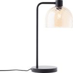 Brilliant Lámpara De Mesa Casto Vidrio Metal Negro Beige | 190mm - Apta para 1x E27