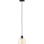 Brilliant Casto Colgante De Luz Vidrio Colgante De Luz Metal Negro Beige | 190mm - Apta para 1x E27