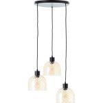 Brilliant Casto Colgante De Luz Vidrio Colgante De Luz Metal Negro Beige | 510mm - Apta para 3x E27