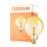 Osram Vintage 1906 LED E27 Globe con Filamento Oro 125mm 6.5W 650lm - 824 Luz muy Cálida | Regulable - Reemplazo 50W