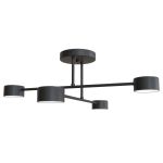 Emibig Luz de techo Halo Acero Negro | Apta para 4x GX53 - Max 8W