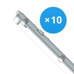 Multipack 10x Noxion Pantalla LED Estanca Alojamiento Poseidon V2.0 | Apta Para 1x150cm Tubo LED