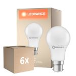 Multipack 6x Ledvance Performance LED Bulbo B22d Pera Mate 8.5W 806lm - 827 Luz muy Cálida | Reemplazo 60W