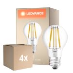 Multipack 4x Ledvance Classic LED E27 Pera con Filamento Clara 11W 1521lm - 827 Luz muy Cálida | Regulable - Reemplazo 100W