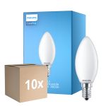 Multipack 10x Philips Corepro LED Vela E14 Mate 6.5W 806lm - 840 Blanco Frio | Reemplazo 60W