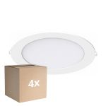 Multipack 4x Noxion Downlight LED Slim V2.0 20W 2000lm 120D - 830 Luz Cálida | 225mm - Recorte 200mm - IP44 