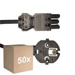 Multipack 50x Noxion GST-Compatible Cable de alimentación - Hembra + Schuko Europlug - Negro 5m - 3 pole 0.75mm2