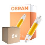 Multipack 6x Osram LED Slim Line R7S LED R7S 78mm Clara 4.5W 470lm - 840 Blanco Frio | Reemplazo 40W