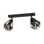Eglo Luz de techo Carlton 7 Acero Negro Cobre | IP20 - Apta para 2x E27 