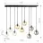Emibig Colgante De Luz Cosmo Acero Negro | Apta para 9x E14 - Max 10W