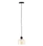 Brilliant Casto Colgante De Luz Vidrio Colgante De Luz Metal Negro Beige | 190mm - Apta para 1x E27