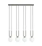 Emibig Colgante De Luz Glam Acero Negro | Apta para 4x E14 - Max 10W
