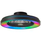 Brilliant Mazzaro Ventilador De Techo Plástico Negro 36W 4700lm - 830-865 CCT+RGB | 485mm - Mando A Distancia Regulable