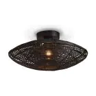Good&Mojo Luz de techo Tanami Rattan Negro | Apta para 1x E27 