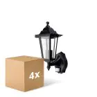 Multipack 4x D'Lite Luz De Pared Helora Negro | IP44 - Apta para 1x E27 - Sensor De Movimiento