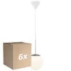 Multipack 6x Nordlux Café Colgante De Luz Vidrio Blanco | Apta para E27