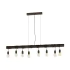 Eglo Colgante De Luz Townshend 4 Acero Marrón Negro | IP20 - Apta para 8x E27 